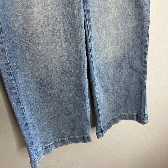 Oat New York Jeans Women's Size 29 Wide Leg Crop Sailor Jeans Blue Denim - Picture 3 of 11
